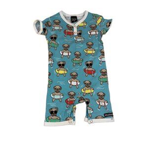 Villervalla Summer Suit Swimming Dogs Pugs Size 74 6-9 Months